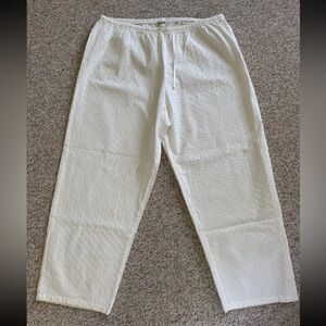 Djerf Avenue Organic Cotton Broderie Ivory Eyelet Drawstring Pants NWT size XXL